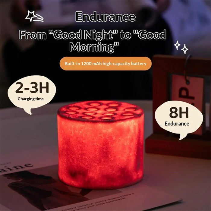SG016 Coal Briquette Night Light USB Rechargeable Touch LED Bedside Lamp with Breathing Mode - 5