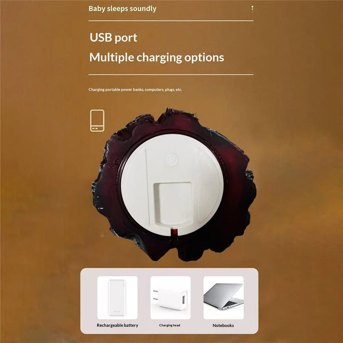 K06 LED Charcoal Flame Lamp Dual Mode USB Rechargeable Simulated Wood Burning Night Light - 4