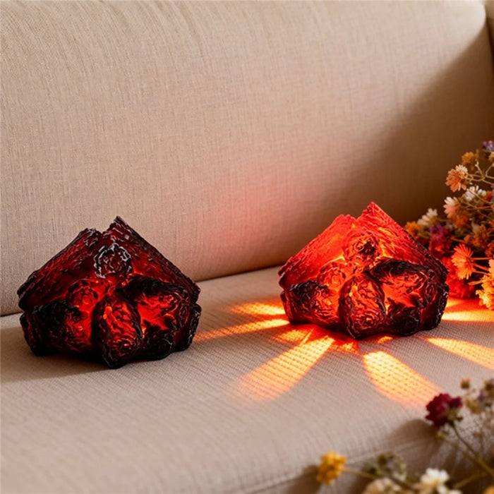 K06 LED Charcoal Flame Lamp Dual Mode USB Rechargeable Simulated Wood Burning Night Light - 5