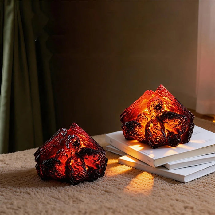 K06 LED Charcoal Flame Lamp Dual Mode USB Rechargeable Simulated Wood Burning Night Light - 6