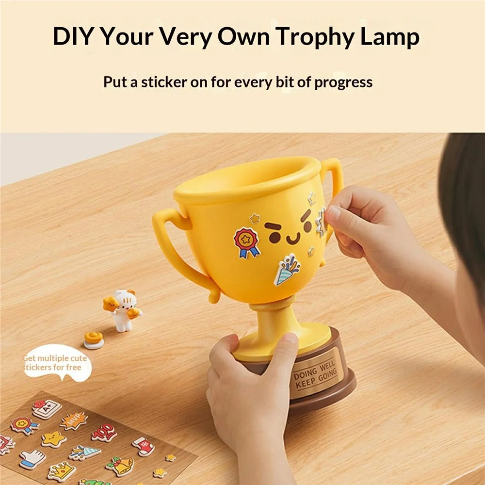 DIY Trophy Night Light Tap-to-Light Kids Bedside Lamp USB Rechargeable 3-Level Dimmable - Style A - 3
