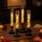 4Pcs Simulation Candle Copper Wire LED Lamp with Remote Control Battery Powered Halloween Table Decor - Black Base - 4