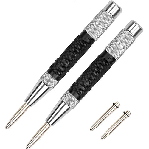 6-inch Super Strong Automatic Center Punch Set Steel Spring Loaded Center Hole Punch with Adjustable Tension, Handheld Punch Tool for Metal, Wood - 1