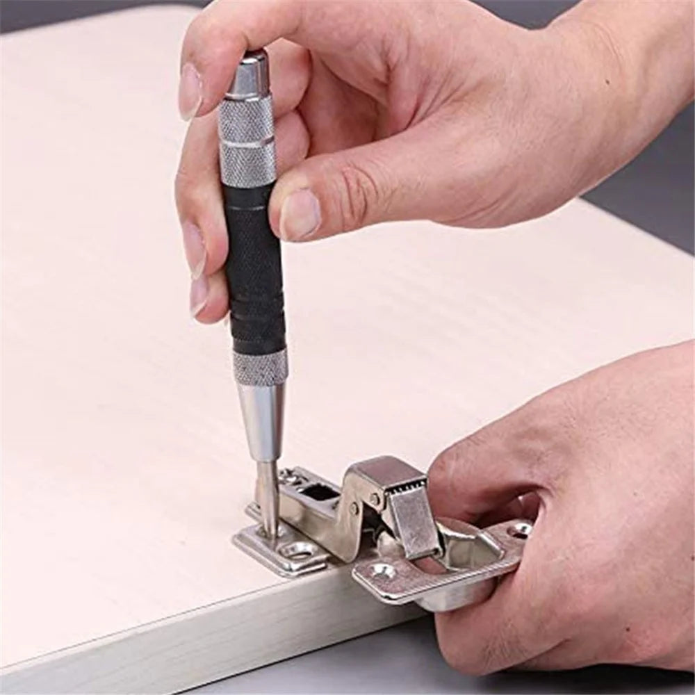 6-inch Super Strong Automatic Center Punch Set Steel Spring Loaded Center Hole Punch with Adjustable Tension, Handheld Punch Tool for Metal, Wood - 2