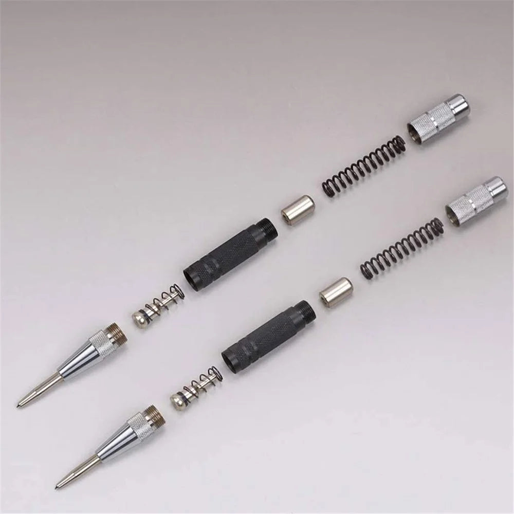 6-inch Super Strong Automatic Center Punch Set Steel Spring Loaded Center Hole Punch with Adjustable Tension, Handheld Punch Tool for Metal, Wood - 6