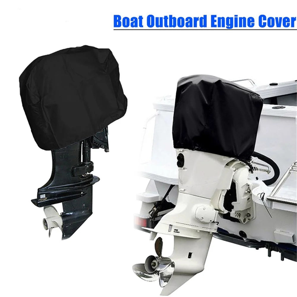 30-60HP Waterproof Oxford Cloth Yacht Half Outboard Motor Engine Dust Cover Marine Engine Protector, 62*36*49cm - Black - 2