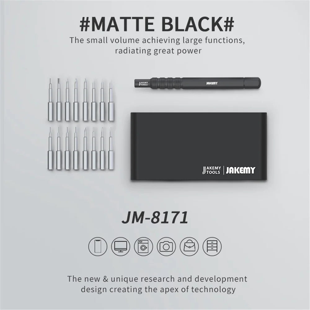 JAKEMY JM-8171 17-in-1 Precision Screwdriver Set Clock Watch Glasses Repair Tools Kit - 7