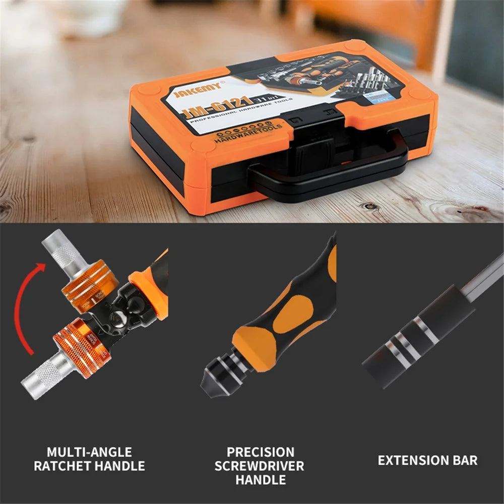 JAKEMY JM-6121 33-in-1 Household Screwdriver Set Portable Repair Tool Bits for TVs, Computers - 4