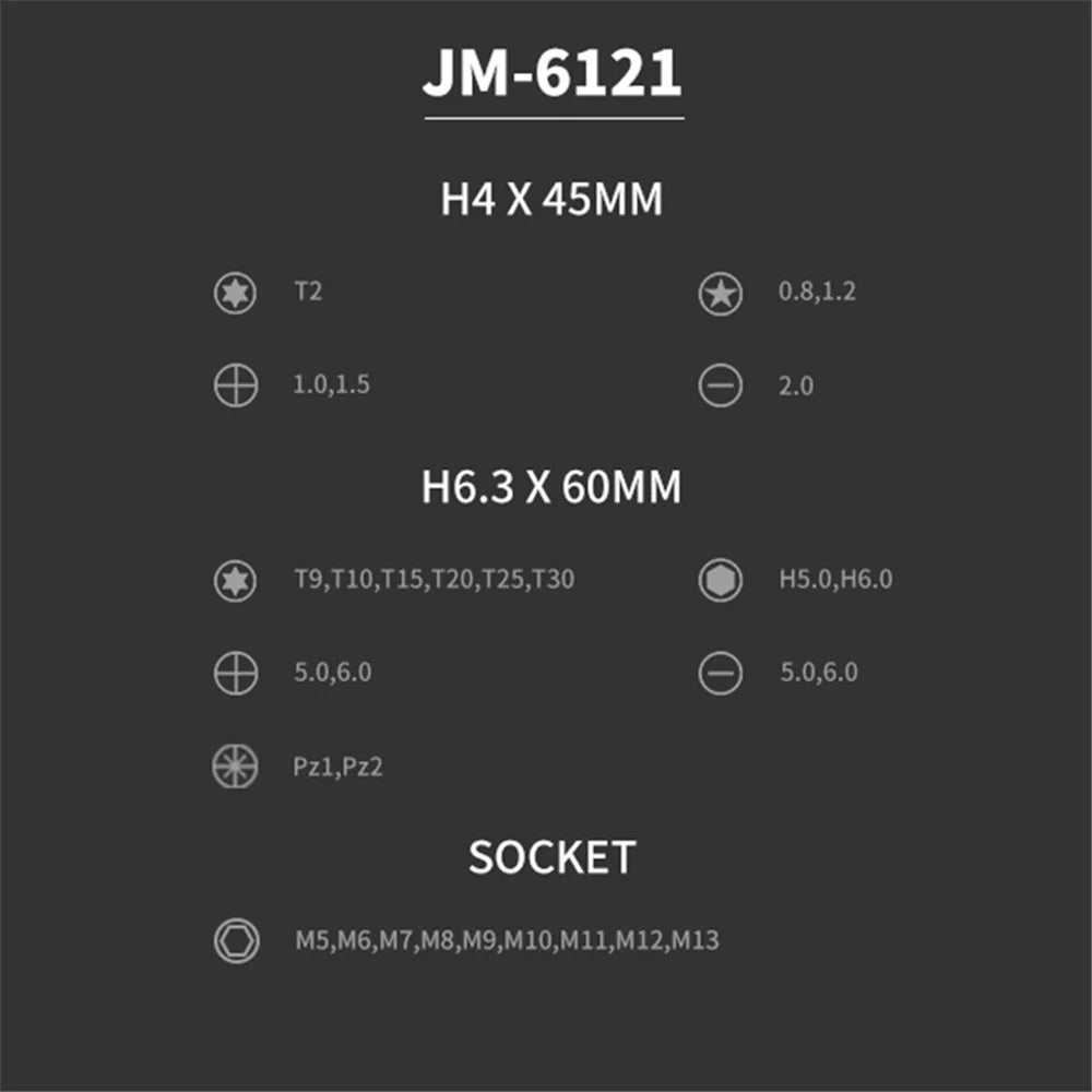 JAKEMY JM-6121 33-in-1 Household Screwdriver Set Portable Repair Tool Bits for TVs, Computers - 7
