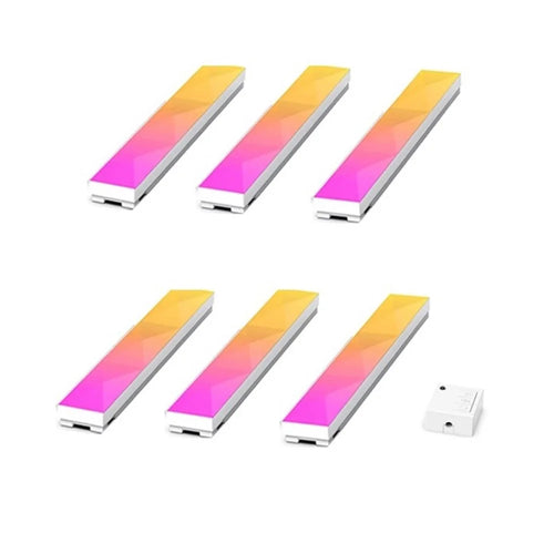 FWWSA8-23-6 6PCS Color Changing Wall Light Bar WiFi Smart LED DIY RGBIC Lamp Home Decoration - EU Plug - 1