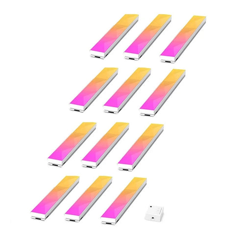 FWWSA8-23-12 12PCS DIY WiFi Smart RGBW LED Lamp Wall Light Bar Home Decoration - US Plug - 1