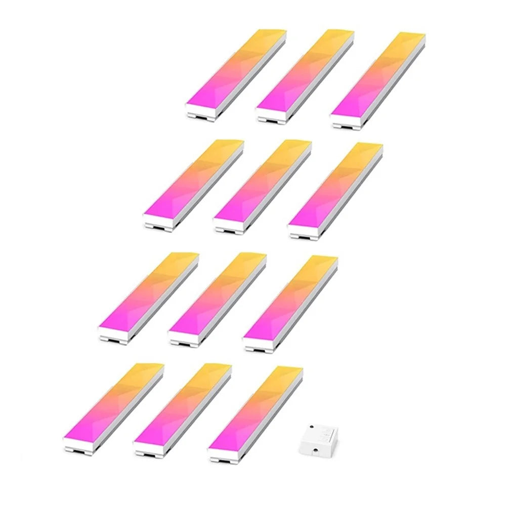 FWWSA8-23-12 12PCS DIY WiFi Smart RGBW LED Lamp Wall Light Bar Home Decoration - US Plug - 1