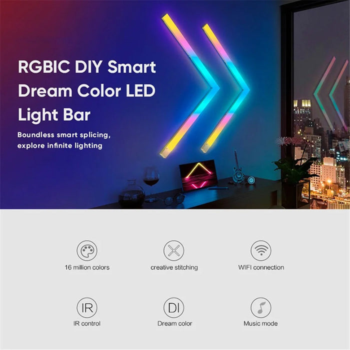 FWWSA8-23-12 12PCS DIY WiFi Smart RGBW LED Lamp Wall Light Bar Home Decoration - US Plug - 3