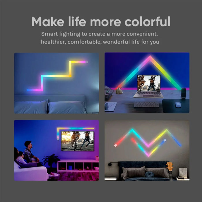 FWWSA8-23-12 12PCS DIY WiFi Smart RGBW LED Lamp Wall Light Bar Home Decoration - US Plug - 6