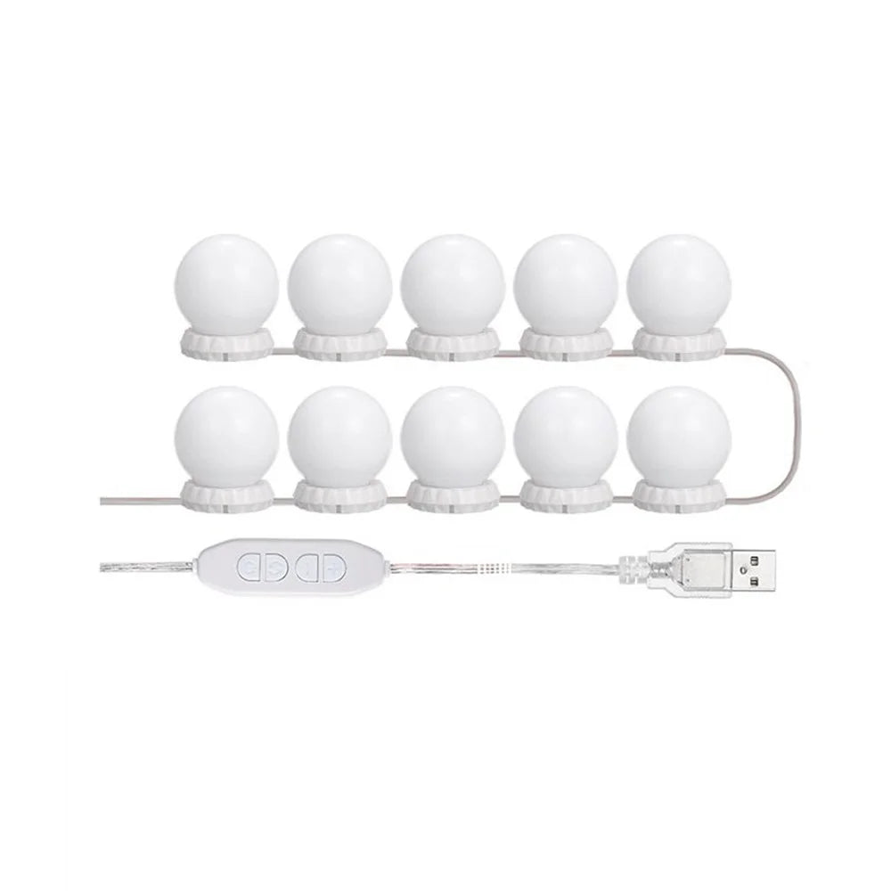 LED Vanity Lights for Mirror 10 Dimmable Bulbs Vanity Mirror Lights Kit 3 Color Modes USB Makeup Lights - 2