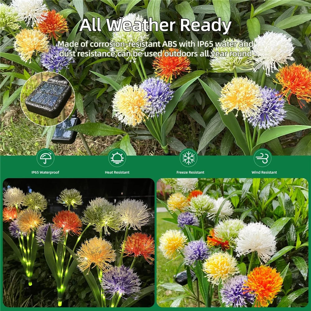 2Pcs Solar Powered Garden Lawn Lamp IP65 Waterproof Outdoor Gardening Light for Home Decoration - 5