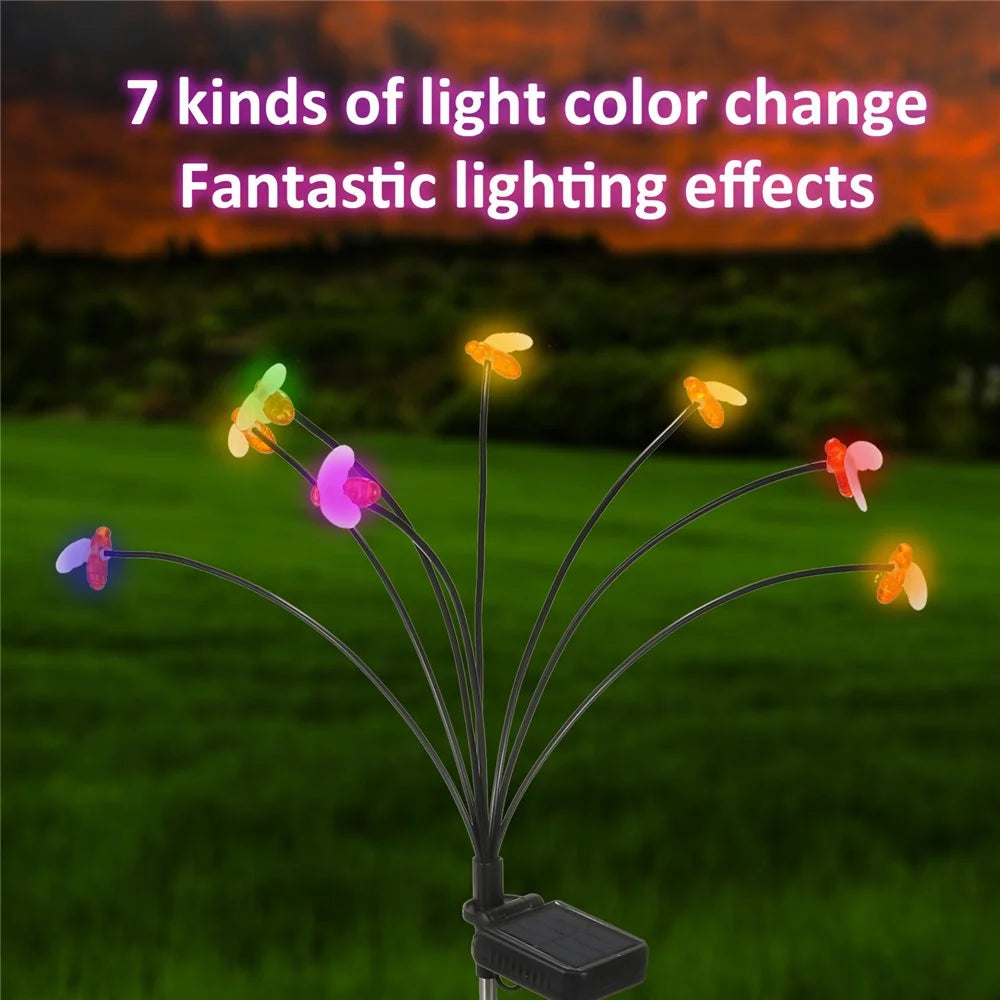 2Pcs Outdoor Solar Power Gardening Light Bee Style Water Resistant Garden Lawn Lamp - 3