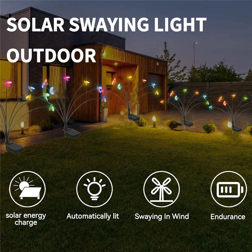 2Pcs Outdoor Solar Power Gardening Light Bee Style Water Resistant Garden Lawn Lamp - 6
