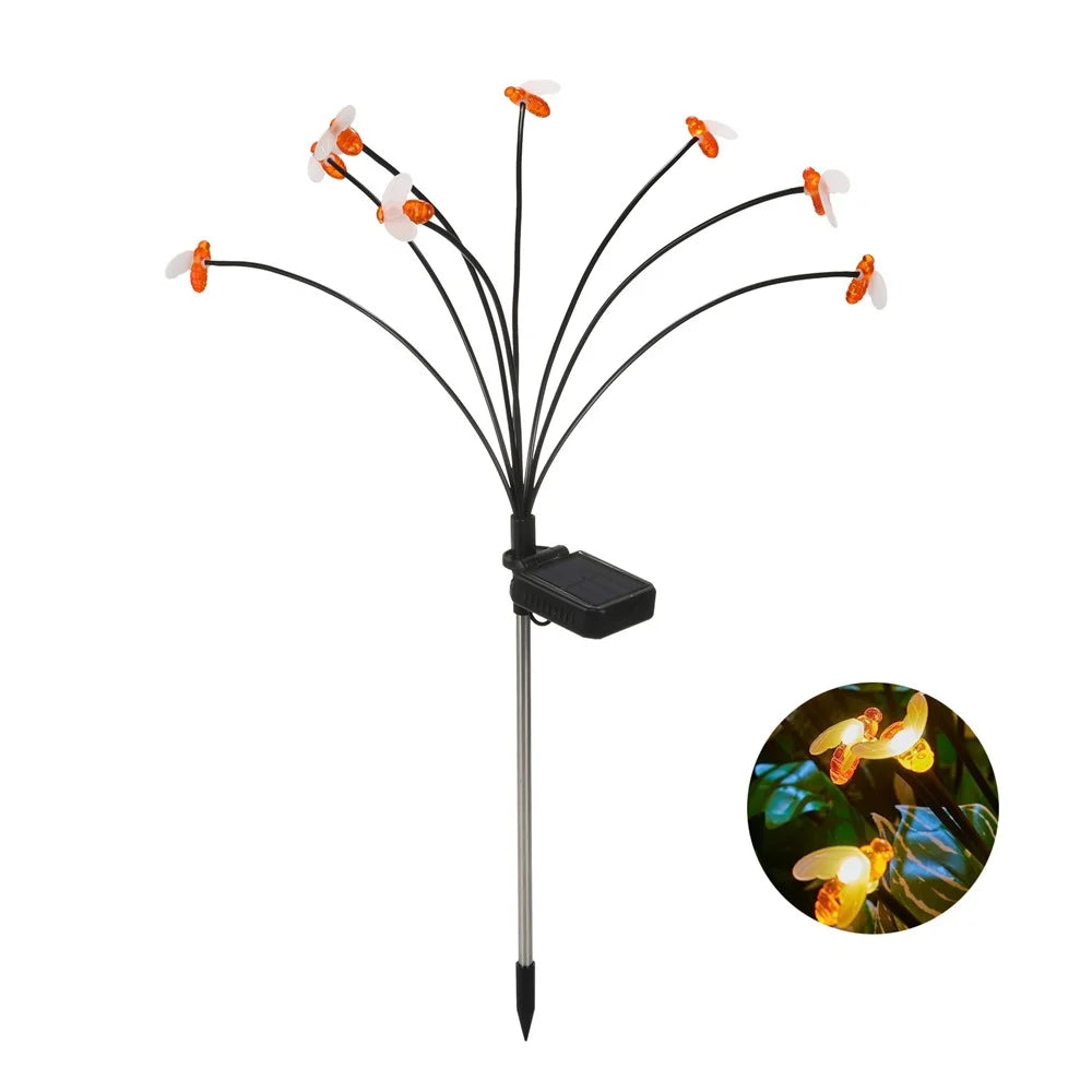 Solar Bee Firefly Light Outdoor Waterproof 8-LED Lamp Garden Decorative Light Yard Patio Pathway Decoration - 1