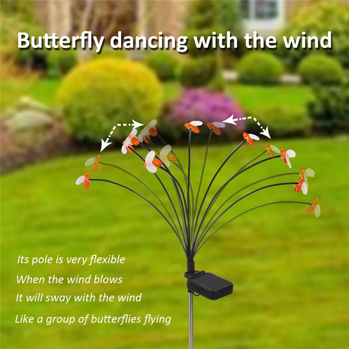 Solar Bee Firefly Light Outdoor Waterproof 8-LED Lamp Garden Decorative Light Yard Patio Pathway Decoration - 3