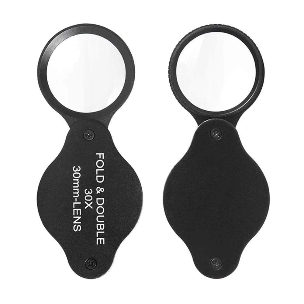 30mm Loupe Optical Glass Lens 30X Magnifier Jewelry Identification Folding Magnifying Glass - 7