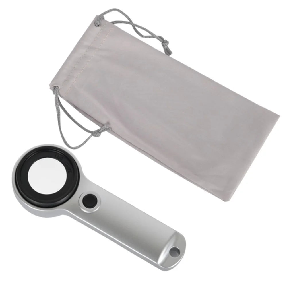 30X Hand-held ABS+Glass Lens Magnifier Rechargeable Jewelry Identification Magnifying Glass - 7