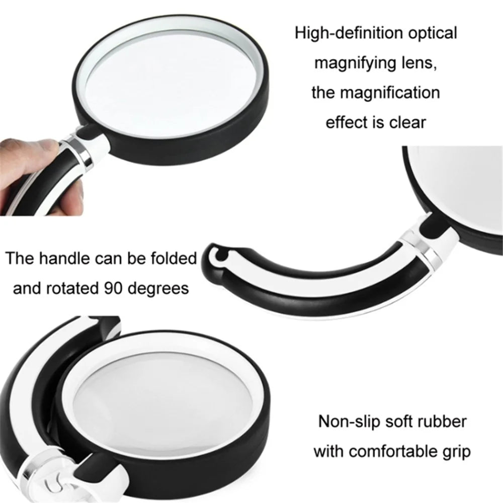ZX75 75mm Lens 3.5X Magnifier ABS+Rubber+Glass Loupe Insect Observation Reading Folding Magnifying Glass - 5