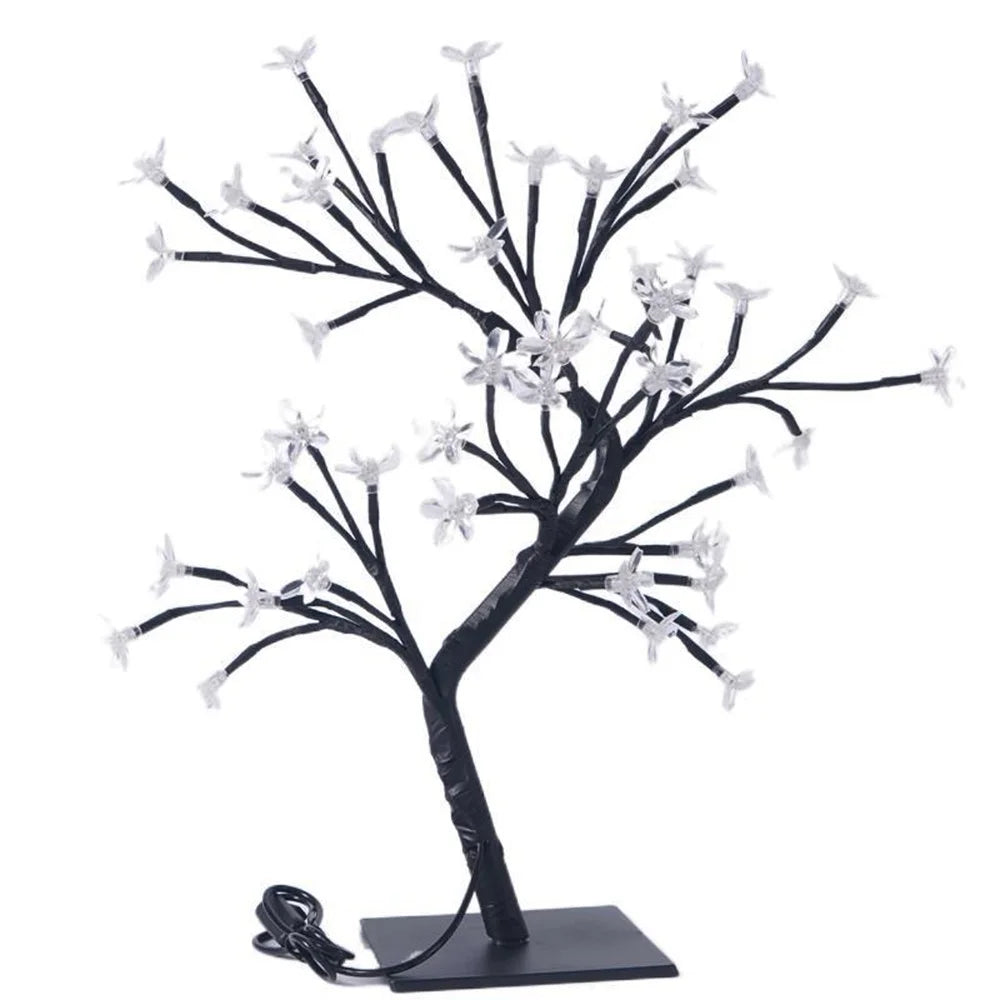 Artificial Sakura Tree 48 LEDs Light USB Powered Lamp with Detachable Case for Festival Party Decoration Gift - 2