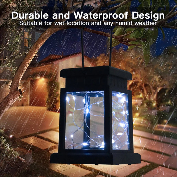 Outdoor LED Landscape Garden Light Decoration Hanging Rainproof Solar Light (String Light - Hook Version) - Cold White - 2