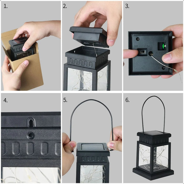 Outdoor LED Landscape Garden Light Decoration Hanging Rainproof Solar Light (String Light - Hook Version) - Cold White - 5