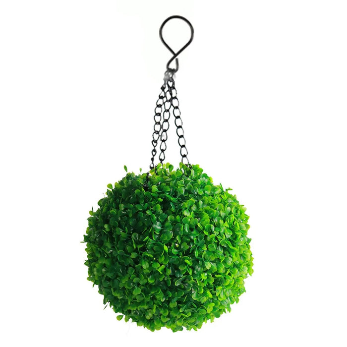 Rechargeable LED Light Green Grass Ball Chandelier Home Decor Solar Lamp Outdoor Artificial Plant Ball, Size: S - 1