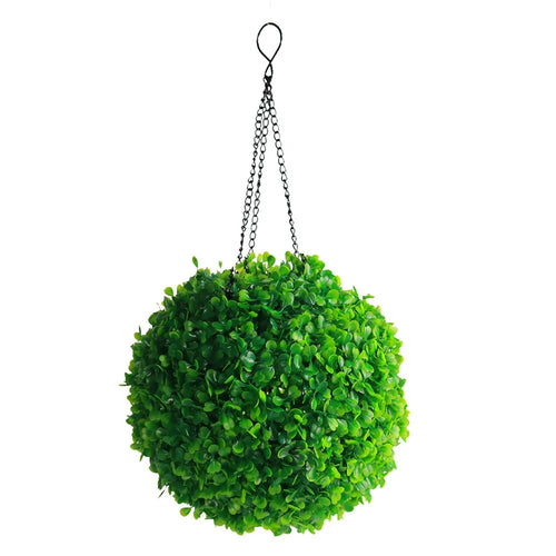 Solar Lamp LED Light Green Grass Ball Chandelier Home Decor Outdoor Rechargeable Artificial Plant Ball, Size: M - 1
