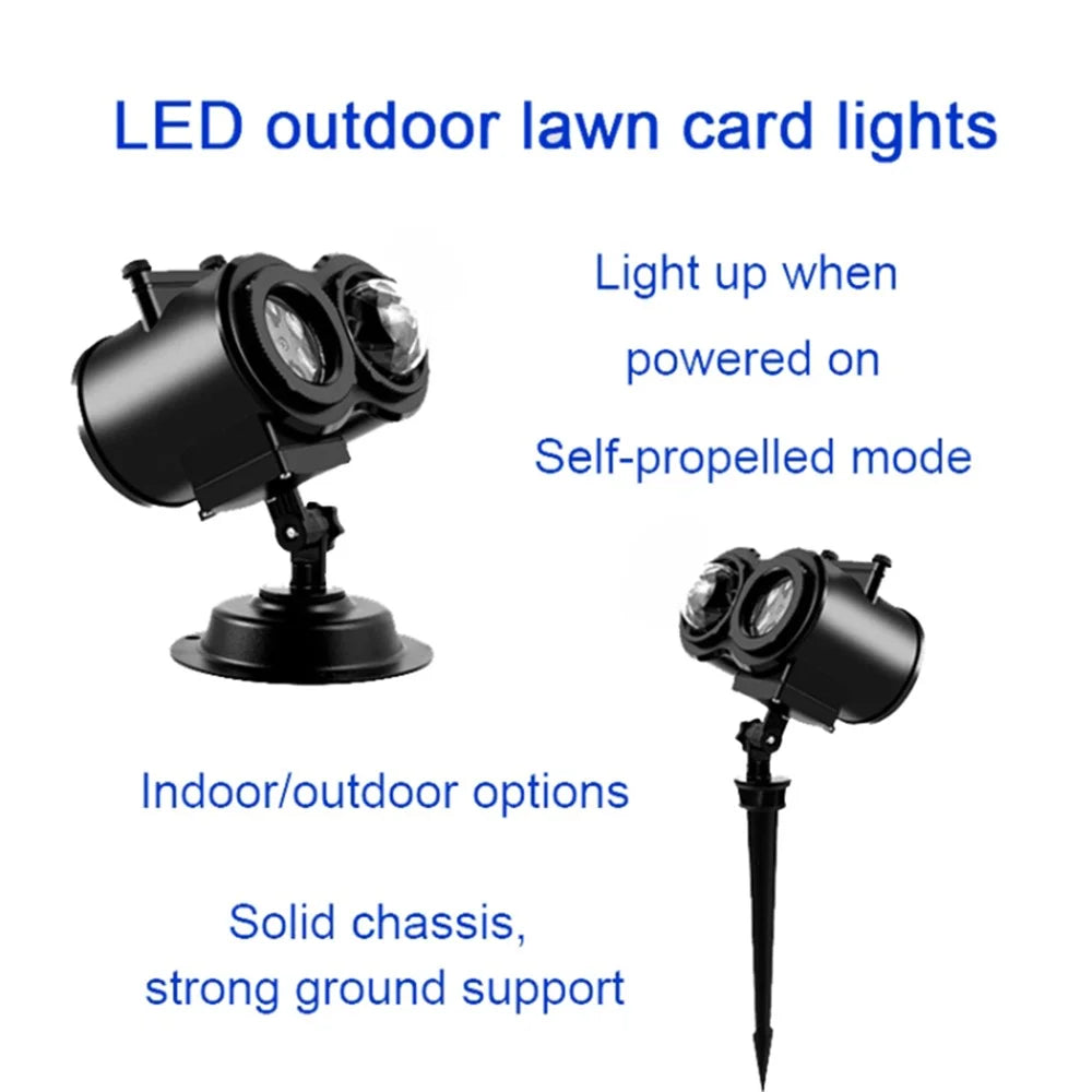 Dual Water Pattern Christmas Projection Lamp Indoor Decorative Projector Light with 16 Cards - US Plug - 4