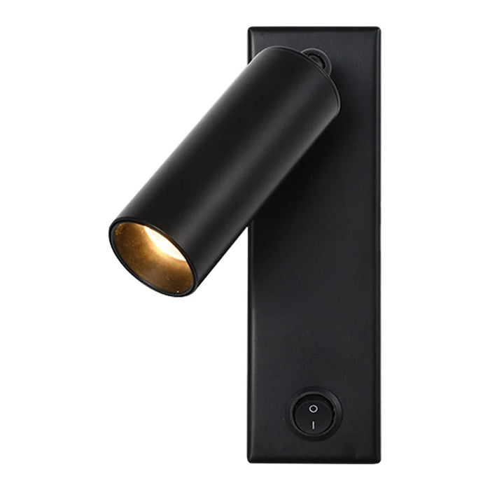 3103 Bedside Wall Lamp 350-Degree Rotatable Wall Sconce Reading Light with Switch, 3W Warm Light - Black - 1