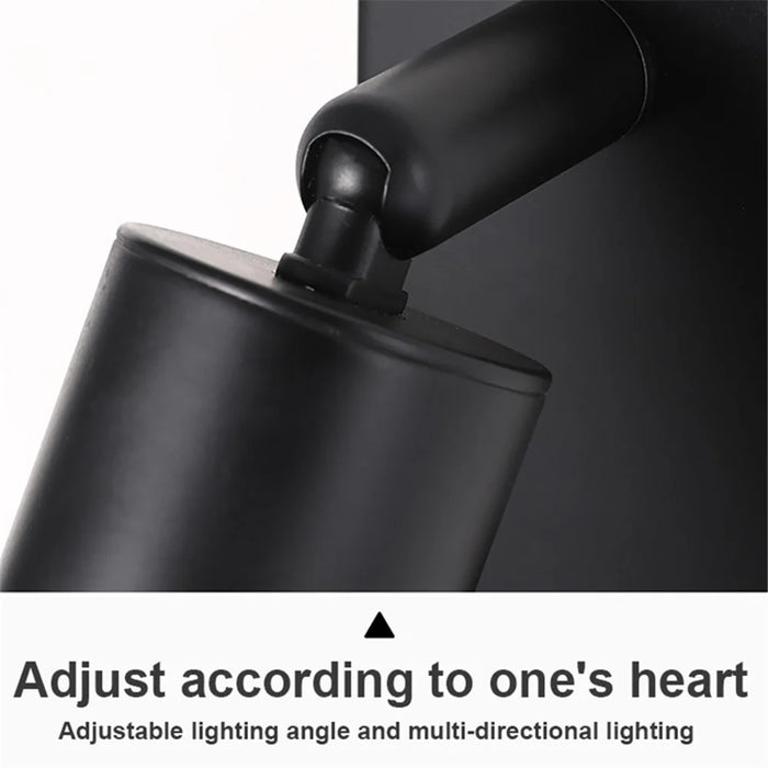 3103 Bedside Wall Lamp 350-Degree Rotatable Wall Sconce Reading Light with Switch, 3W Warm Light - Black - 5