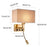 3104 5W Bedside Wall Lamp Corridor LED Reading Light with Gooseneck Spotlight and USB Port - Black / Brown Cover / White Light - 7