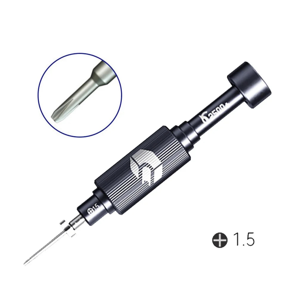 JAKEMY JM-8190 Aviation Aluminum Alloy Magnetic Screwdriver Set with S-2 Alloy Bits for Smart Phone, Watch Repair -  Cross 1.5 - 1