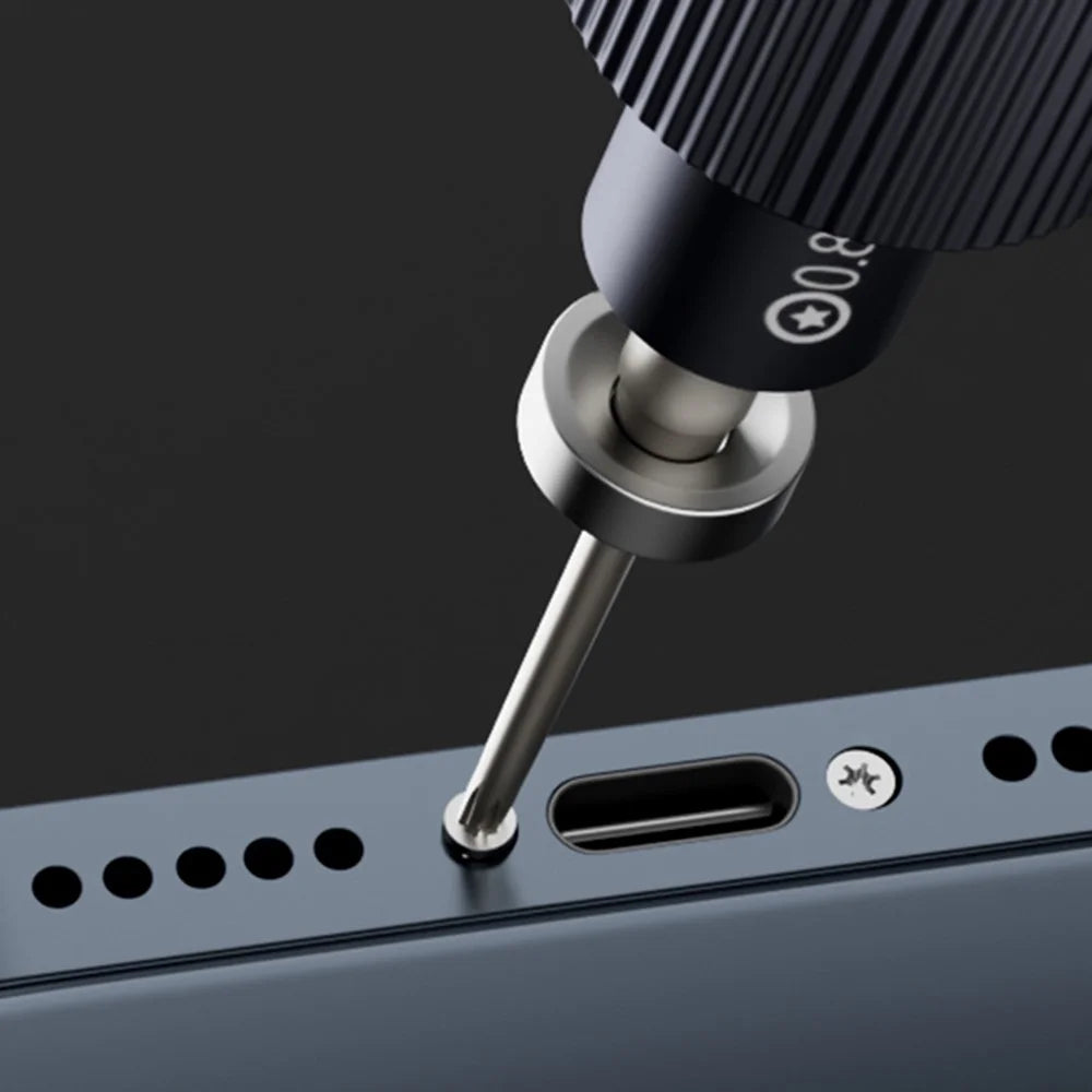 JAKEMY JM-8190 Aviation Aluminum Alloy Magnetic Screwdriver Set with S-2 Alloy Bits for Smart Phone, Watch Repair -  Cross 1.5 - 7