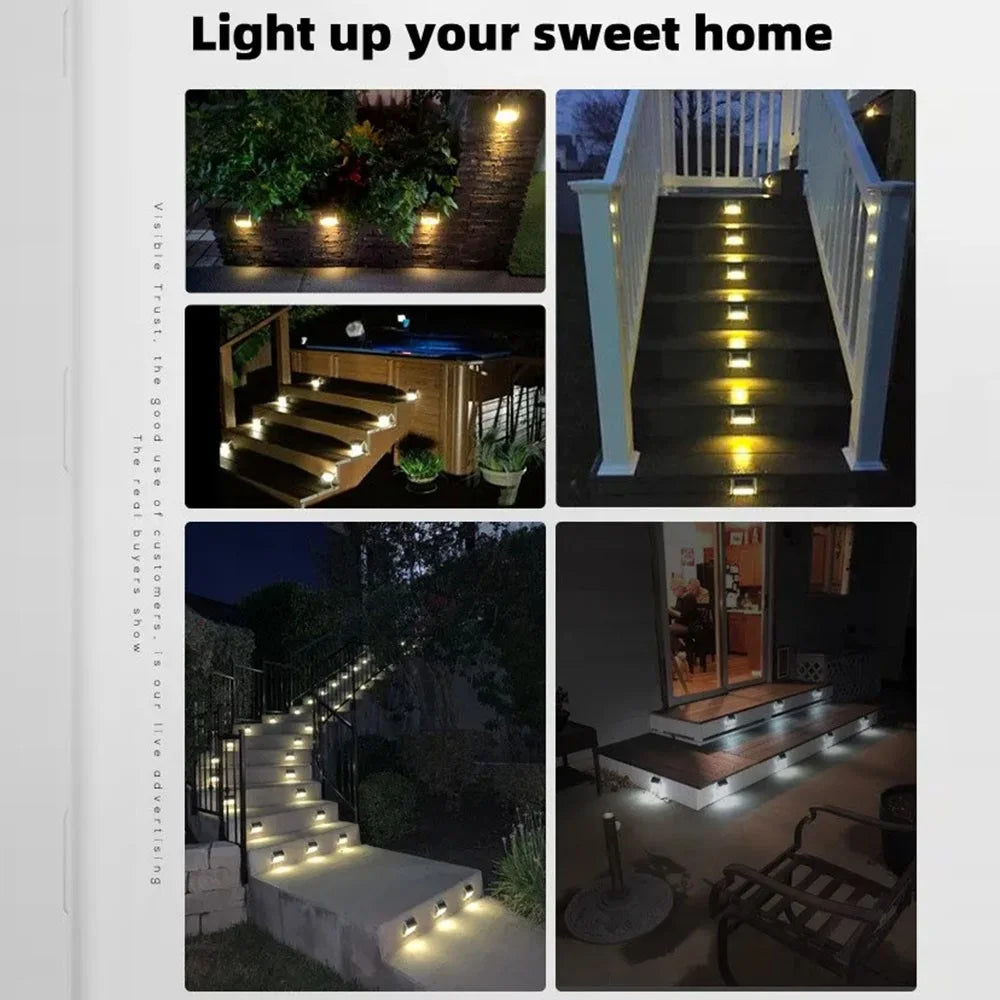 DS-SL Outdoor Solar Power Step Light Waterproof Stair Lamp Garden Decoration - Warm Light - 7