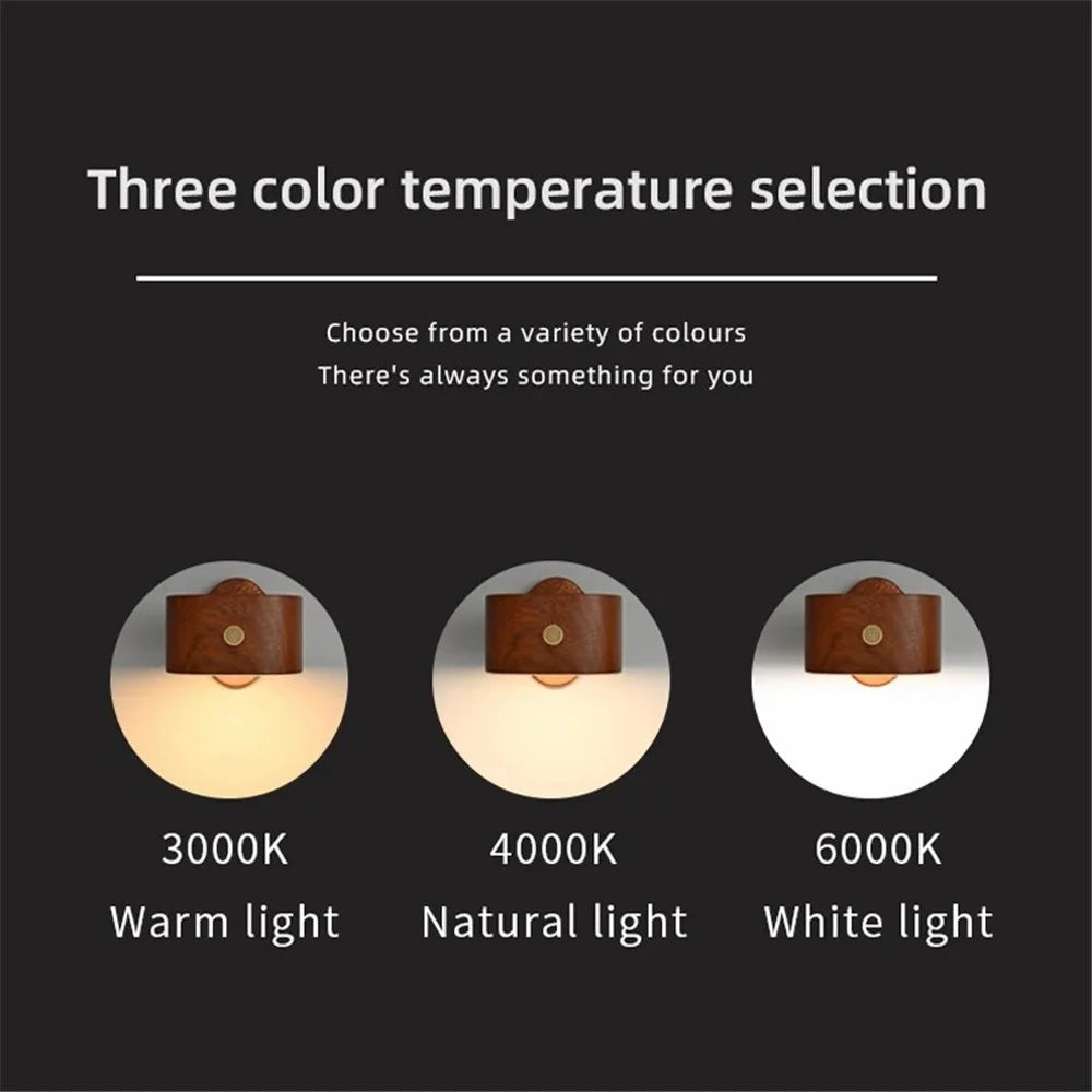 0604 Smart Mini Radar Sensor Bedside Night Light Portable Magnetic Square Desktop Table Lamp - Light Brown - 3