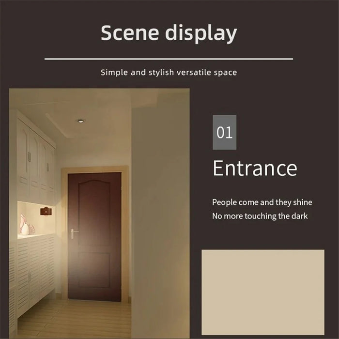 0604 Smart Mini Radar Sensor Bedside Night Light Portable Magnetic Square Desktop Table Lamp - Light Brown - 4