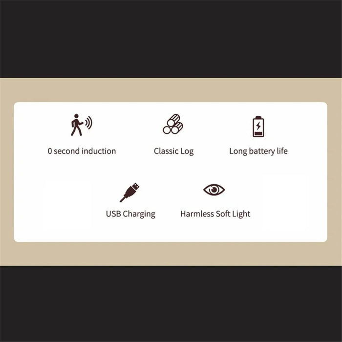 0604 Smart Mini Radar Sensor Bedside Night Light Portable Magnetic Square Desktop Table Lamp - Light Brown - 7