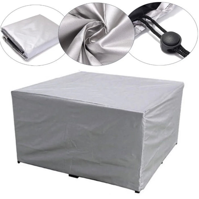 315x160x74CM Waterproof Oxford Cloth Patio Bistro Table Cover Chair Protector - Silver - 4