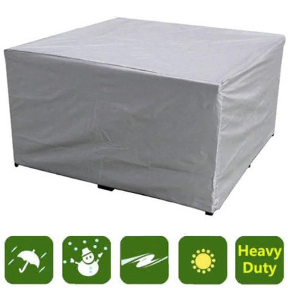 126x126x74CM Patio Bistro Table Cover Waterproof Oxford Cloth Chair Protector - Silver - 3