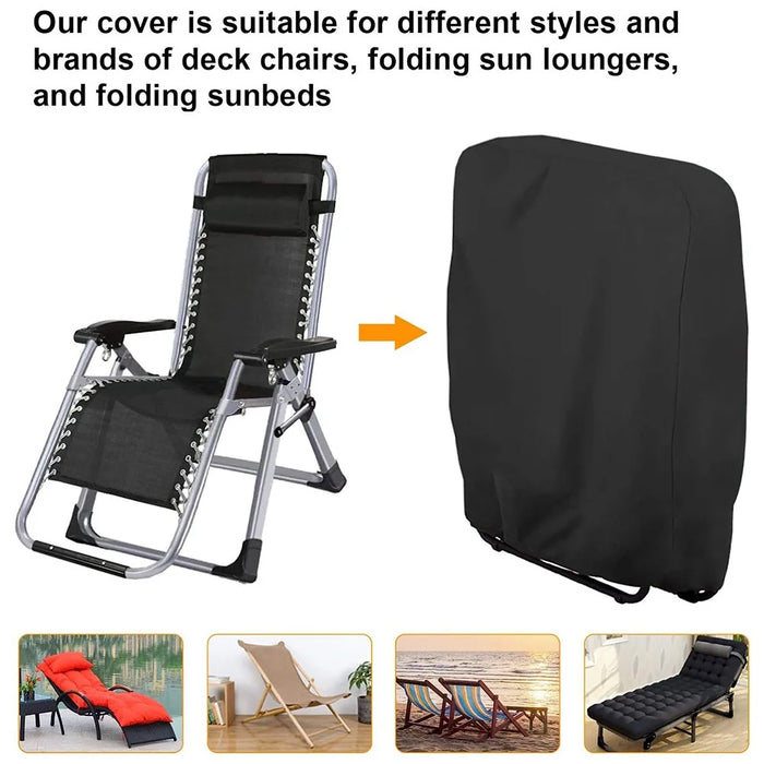 94x34x96cm Outdoors Folding Chair Cover Oxford Cloth Waterproof Patio Furniture Dust Cover - 4