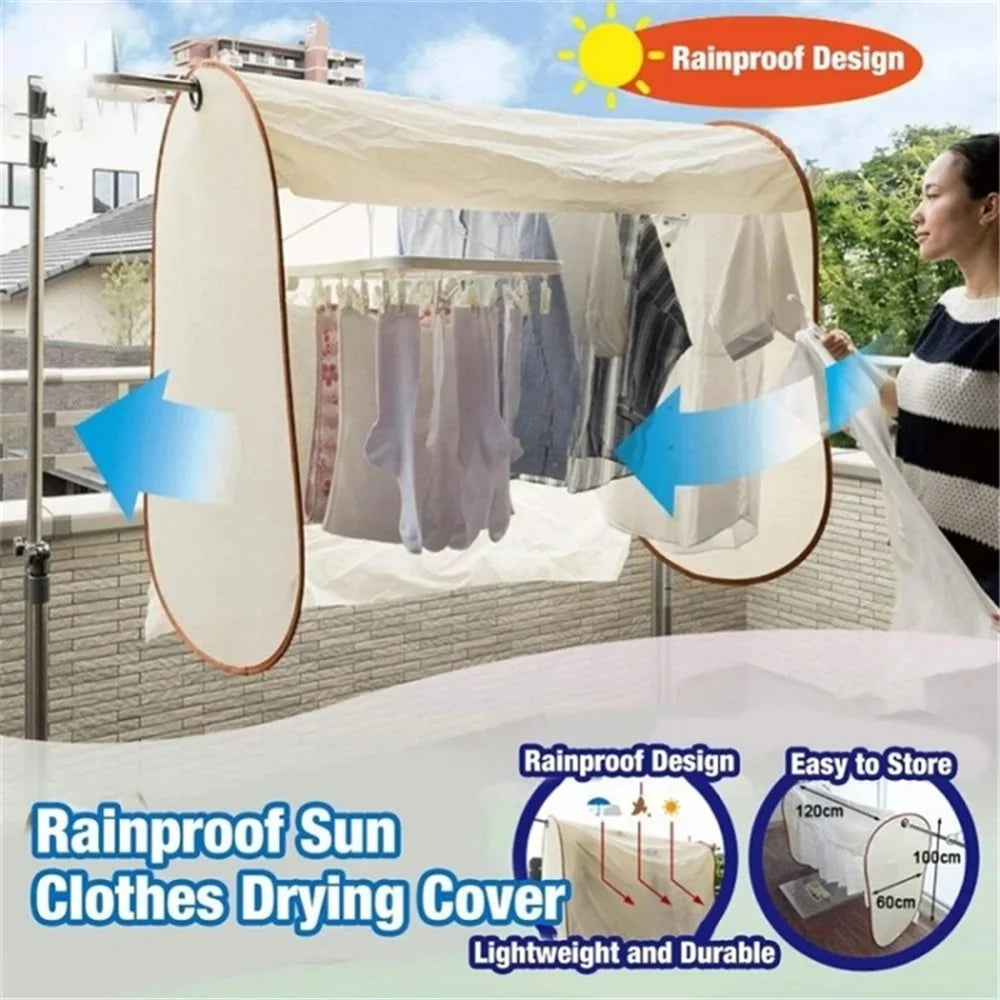 160x60x100cm Outdoor Rainproof Clothes Drying Cover Hanging Clothes Dust Cover (Lengthen Style) - 4