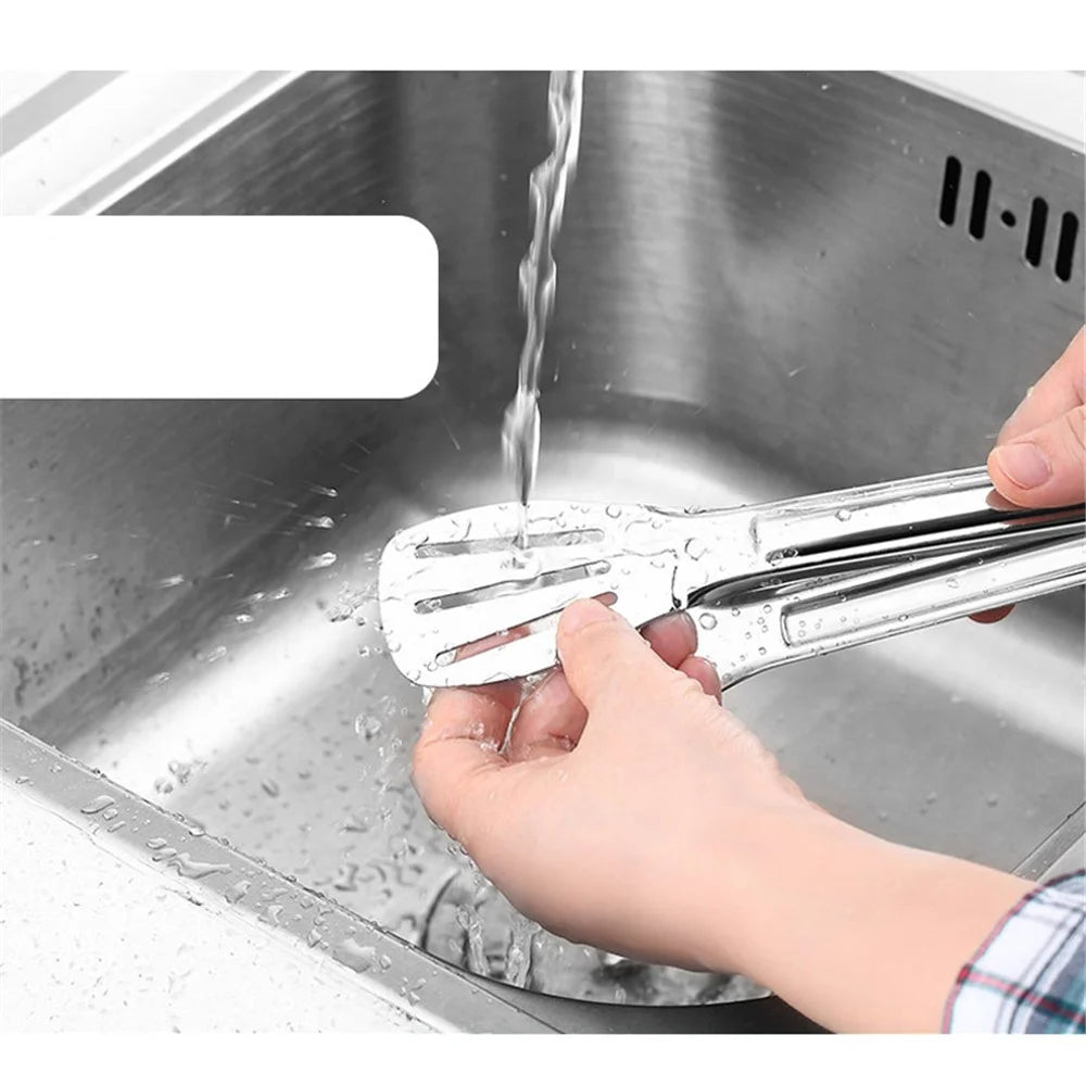 BOMS 29cm BPA Free Kitchen Food Tong Multi-Function 304 Stainless Steel Barbecue Cooking Steak Bread Clip (without FDA Certificate) - 5