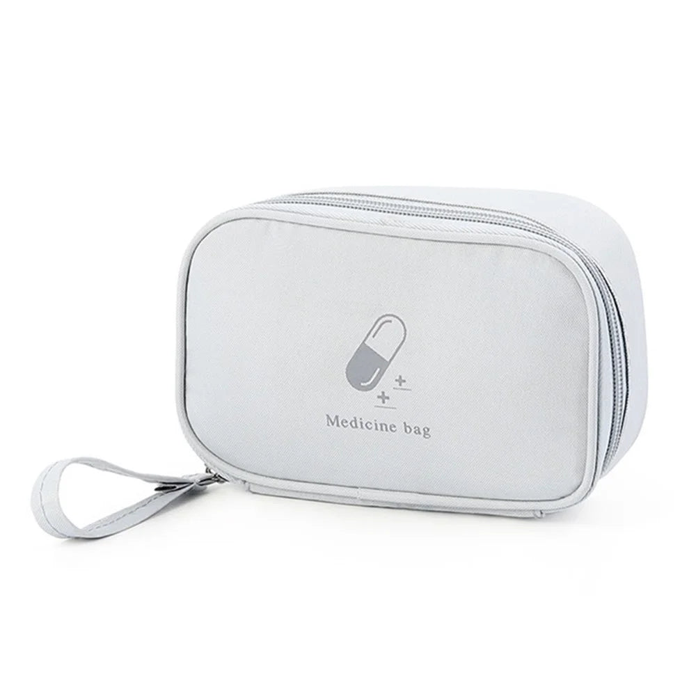 TB-0654 Small Size Portable Travel Emergency Medical First Aid Bag Medicine Storage Bag - Light Grey - 1