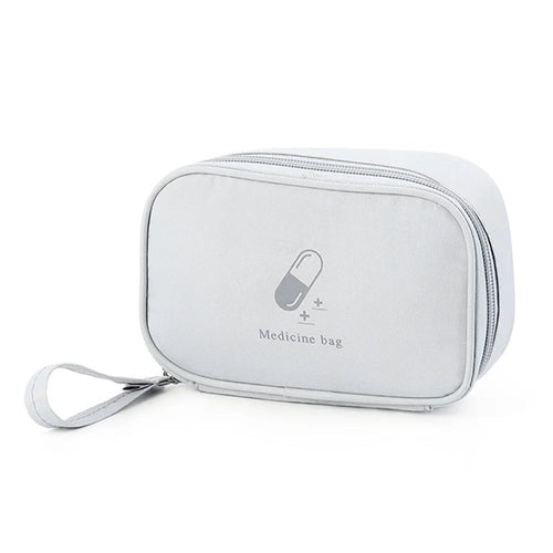 TB-0654 Small Size Portable Travel Emergency Medical First Aid Bag Medicine Storage Bag - Light Grey - 1
