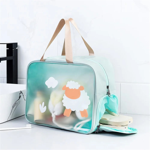 TB-0494 Large Size Stylish Portable Waterproof Makeup Storage Bag Fitness Swimming Toiletry Bag with Shoe Pocket - Sheep - 1